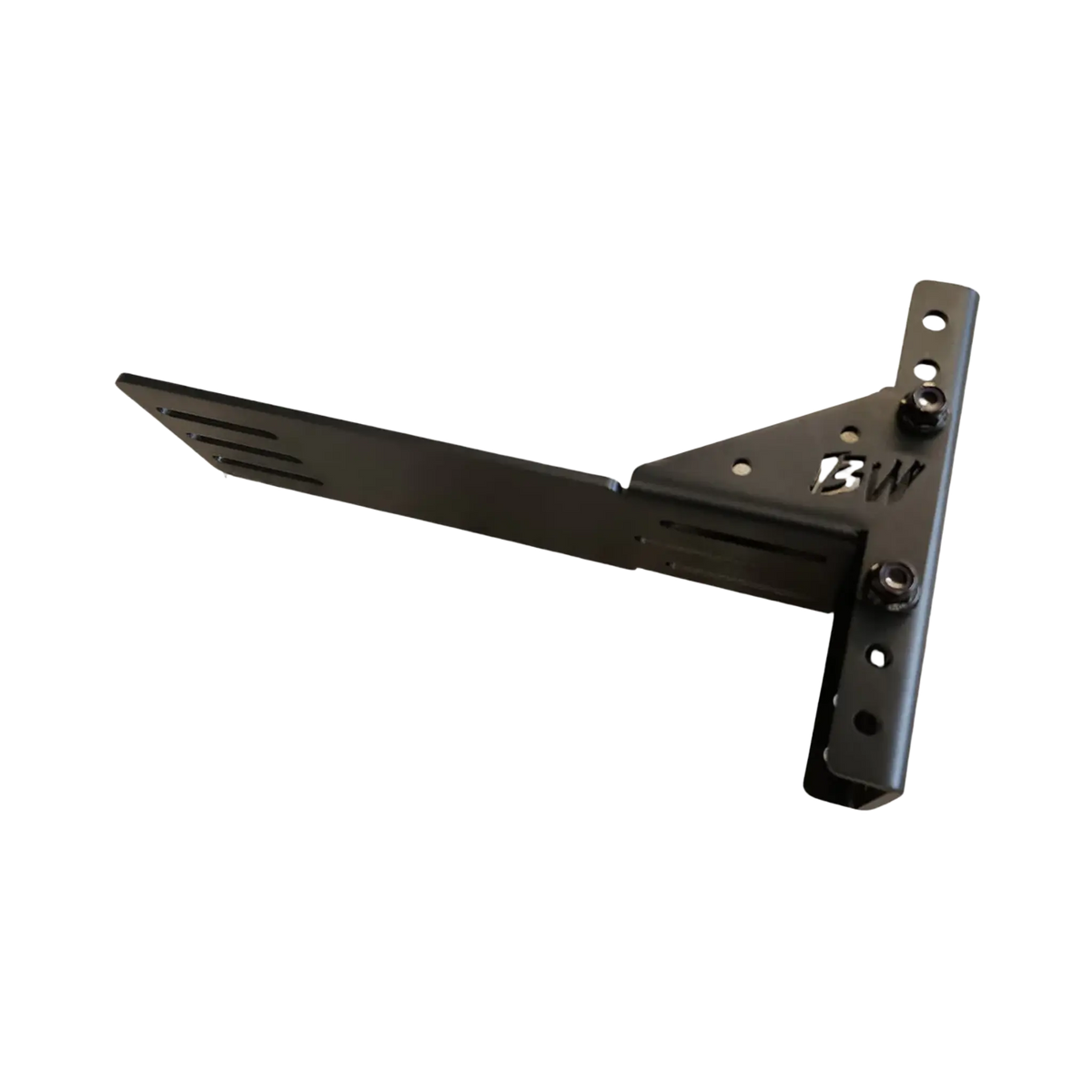 Bushwakka height adjustable awning T-Bracket underside view showing the support brace and adjustment bolts.