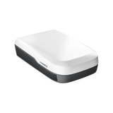 Dometic FreshJet 7 Series Plus white rooftop air conditioner angled top view with side vent.