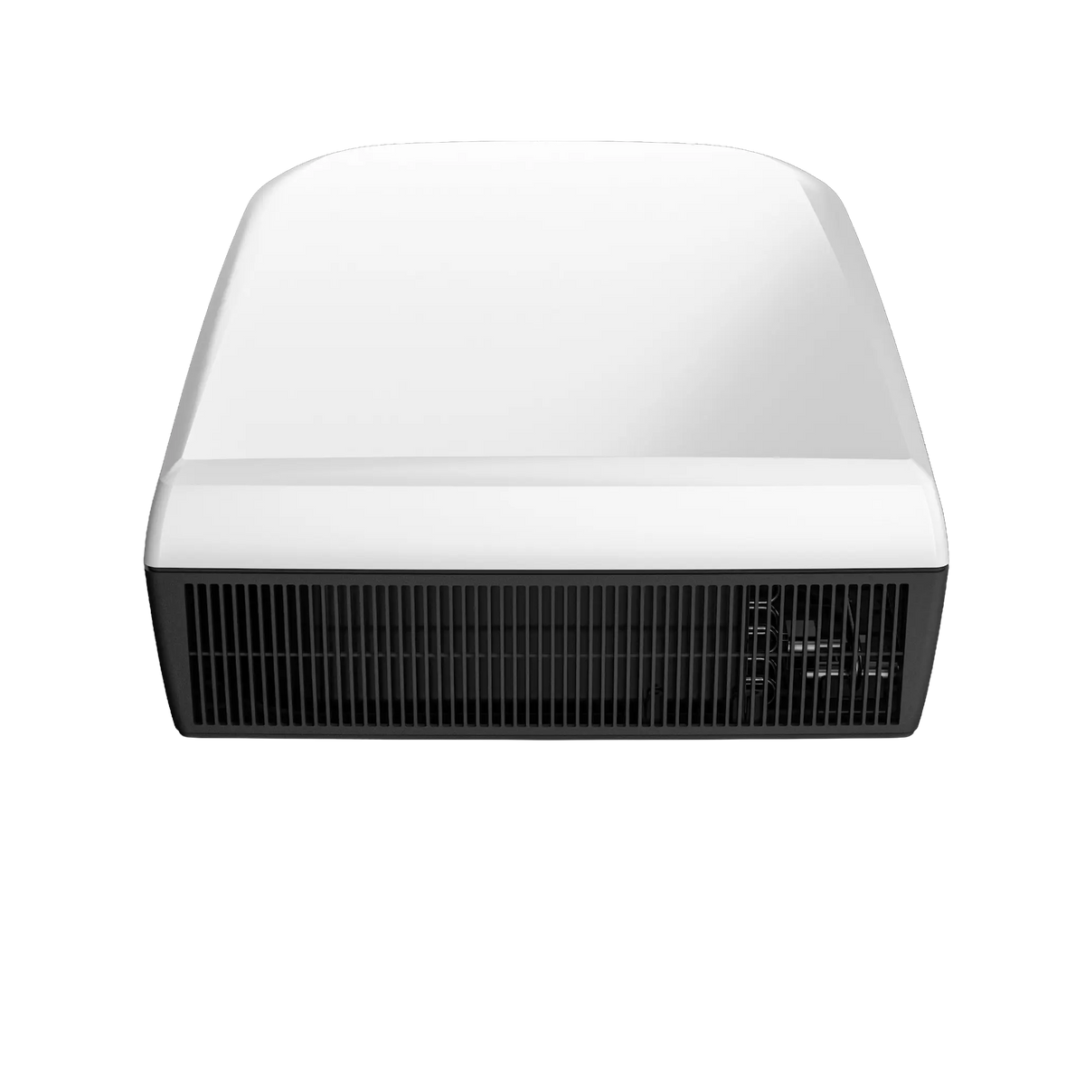 Dometic FreshJet 7 Series Plus white rooftop air conditioner rear view with black rear grille.