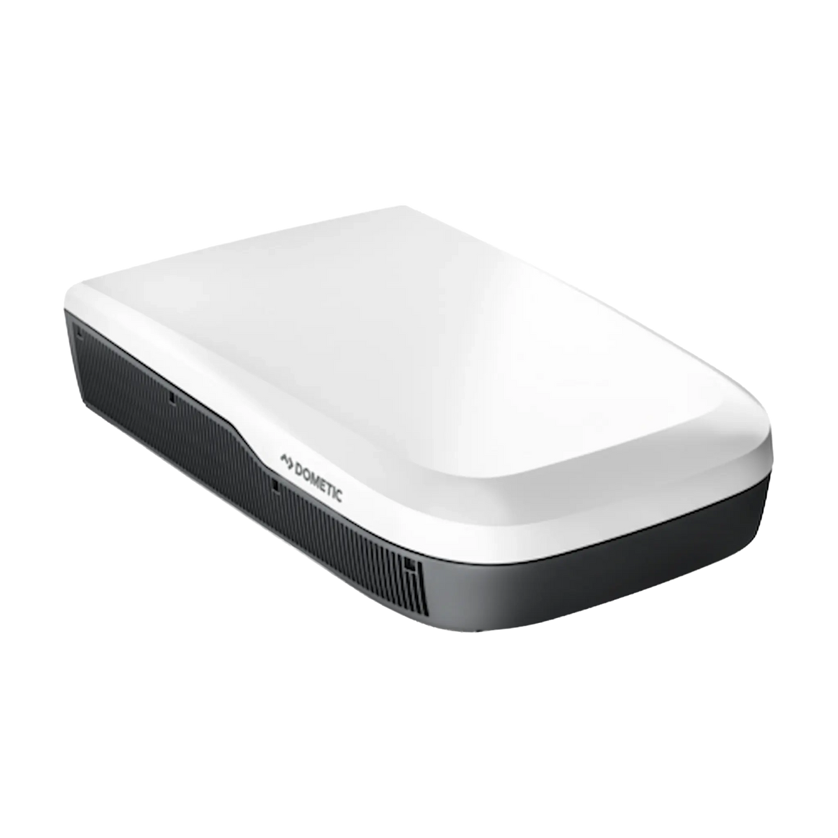 Dometic FreshJet 7 Series Pro white rooftop air conditioner angled top view with side vents.