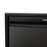 Dometic NRX130 black mounting frame front view around a black fridge door.