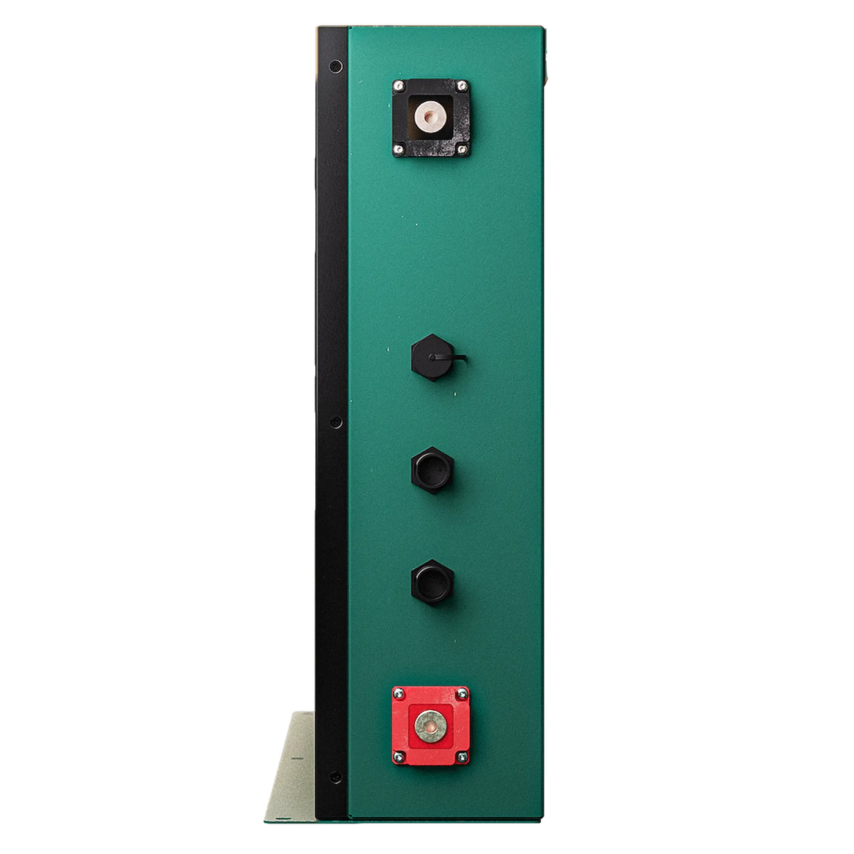 Enerdrive 300Ah 12V B-TEC Slim Metal Case Lithium Battery side view with terminals.