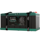 Enerdrive 300Ah 12V B-TEC ULTRA G3 lithium battery front right view with two straps and a specifications label.