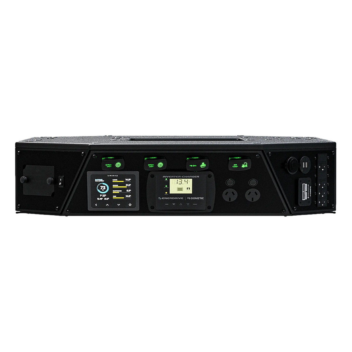 Enerdrive Top Voyager Power System straight front view with control displays.
