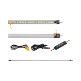 Hardkorr 100cm LED light bar kit with diffuser fitted and removed, plus a dimmer and power cables.