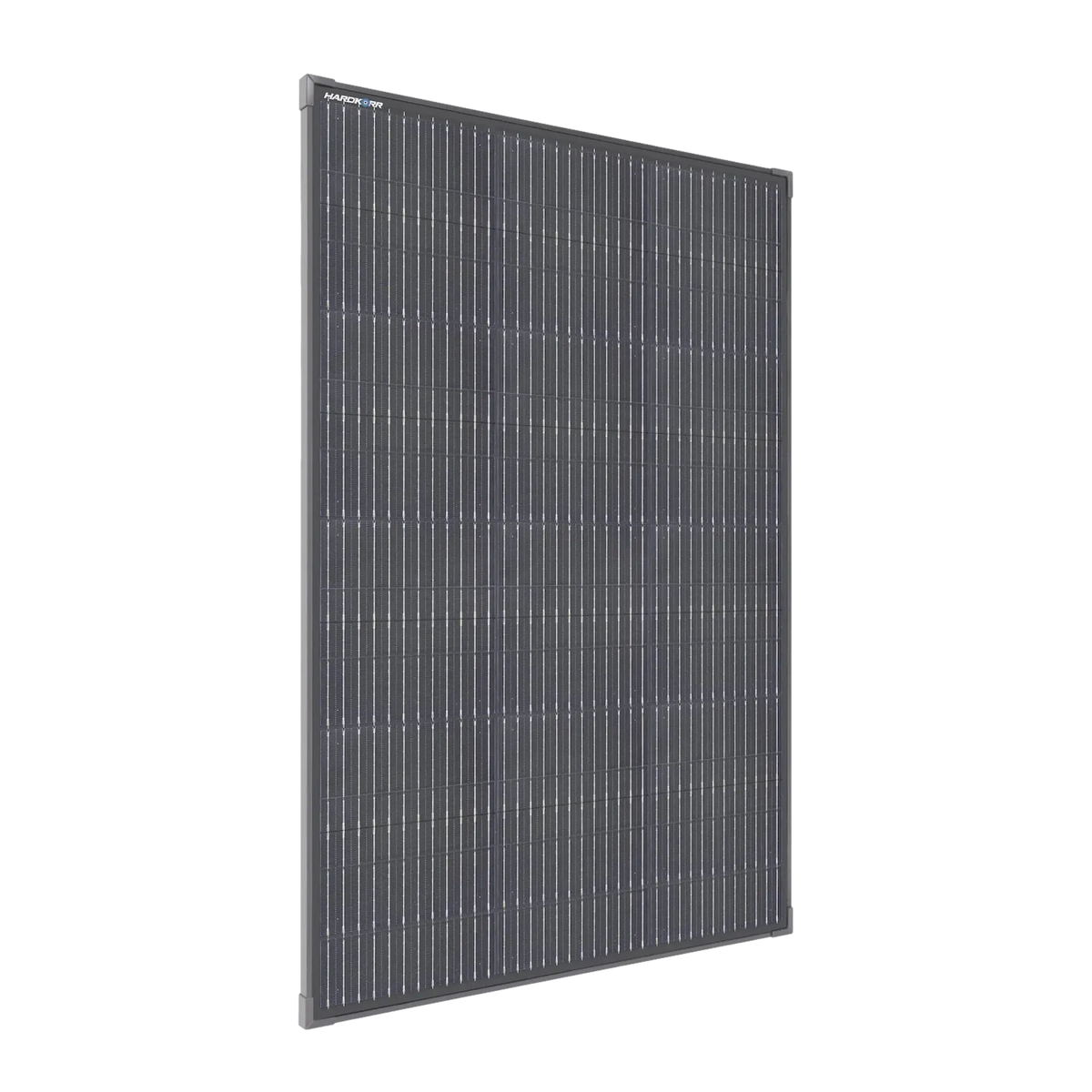 Hardkorr 120W fixed glass solar panel front view.