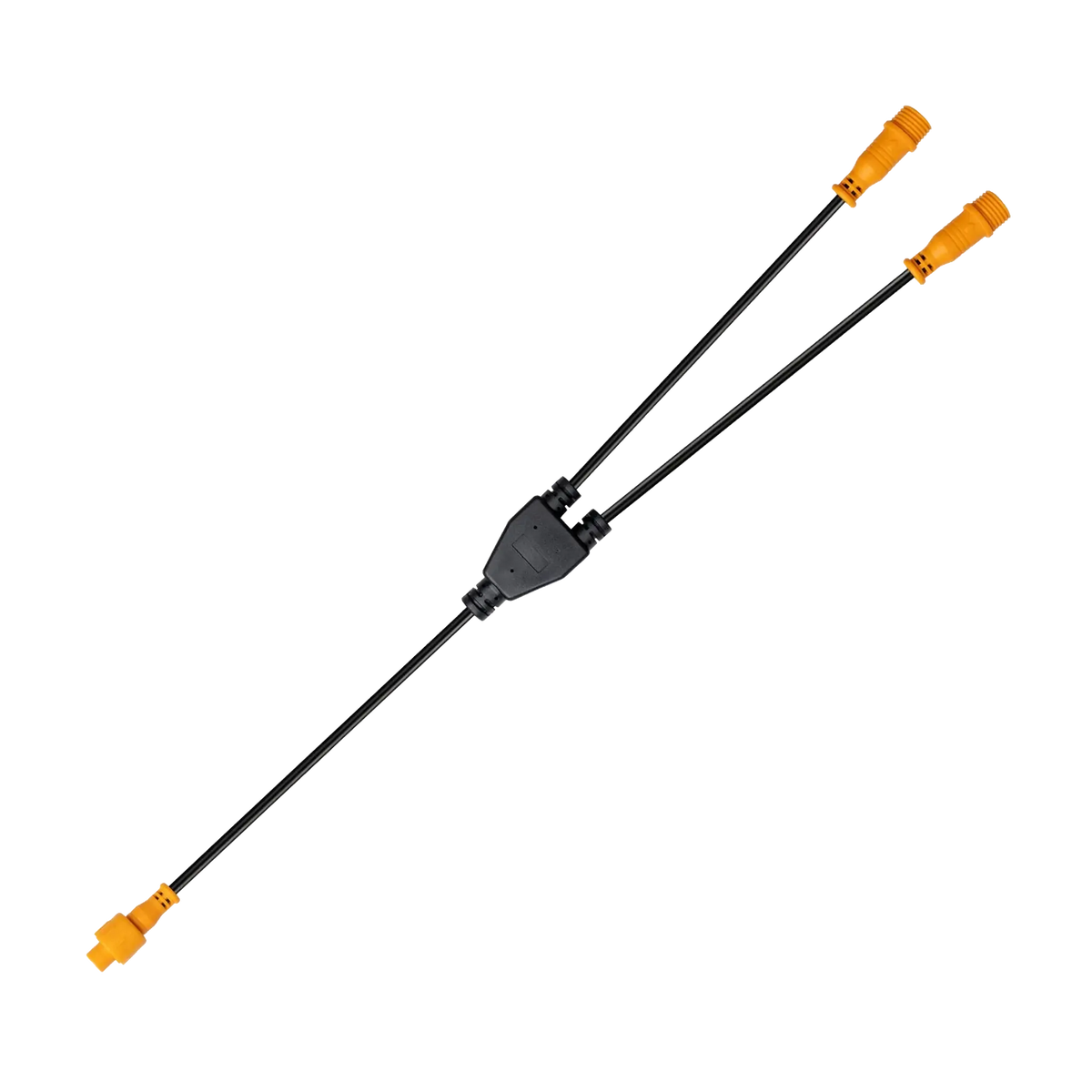 Hardkorr black 2-way splitter cable with orange 4-pin connectors