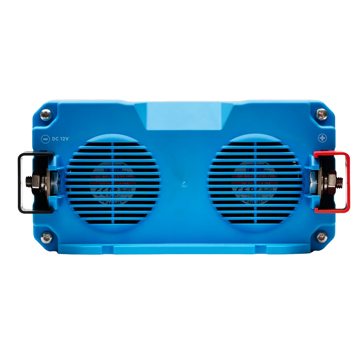 Hardkorr 3000W Pure Sine Wave Inverter - LS rear panel with twin cooling fans and battery terminals.