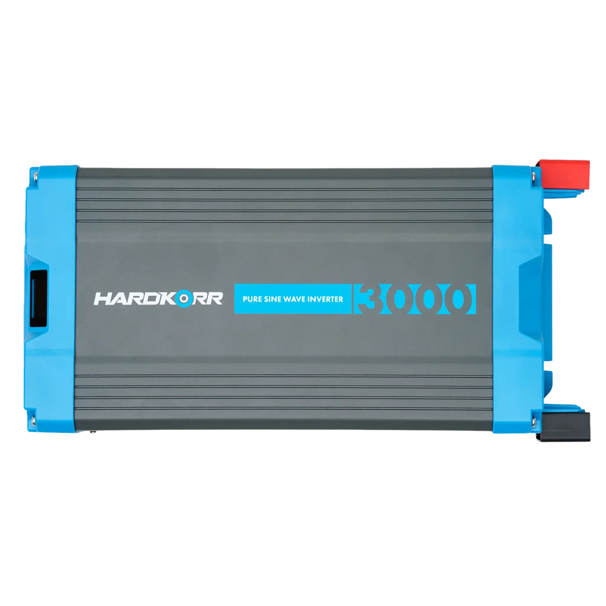 Hardkorr 3000W Pure Sine Wave Inverter - LS top view with battery cables at the rear.
