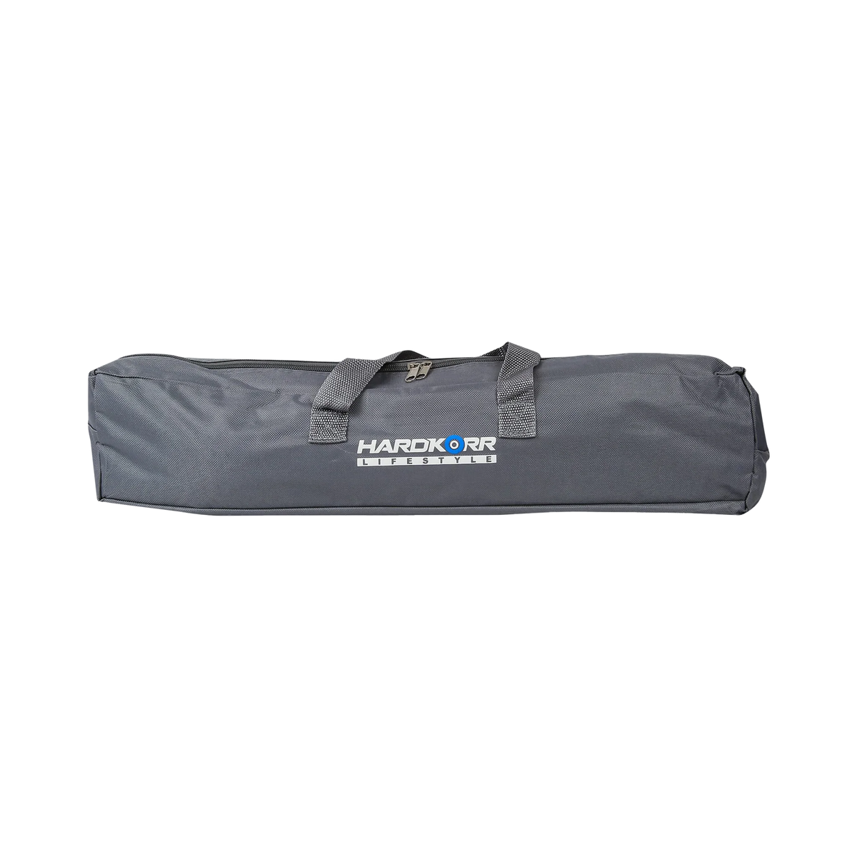 Closed grey carry bag for the Hardkorr 4 bar orange and white LED camp light kit, with two handles.