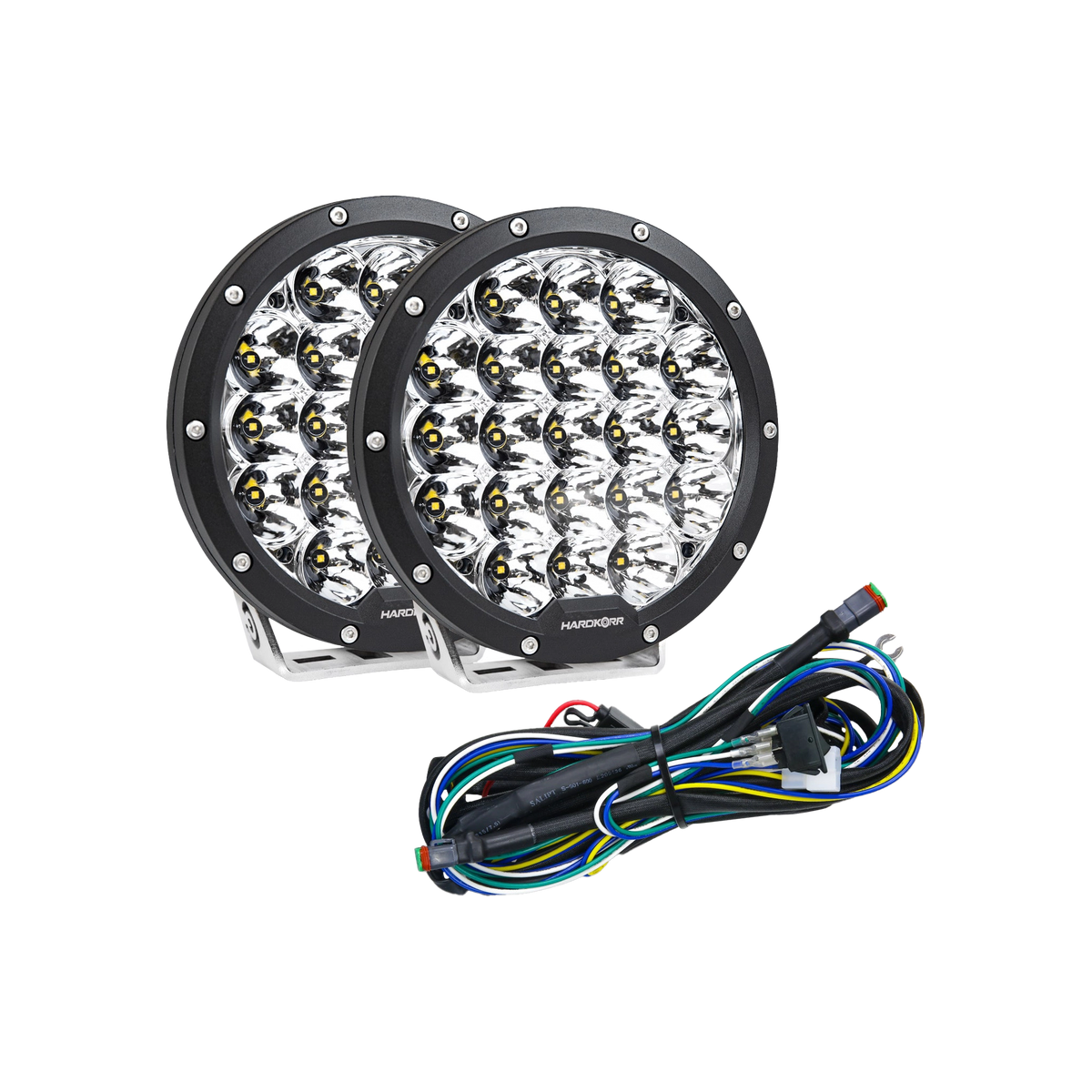 Hardkorr 7 Inch BZR-X Series LED Driving Lights (Pair with Harness)