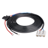 Hardkorr 40A DCDC charger wiring kit with positive and negative ring terminal leads and a grey Anderson plug.