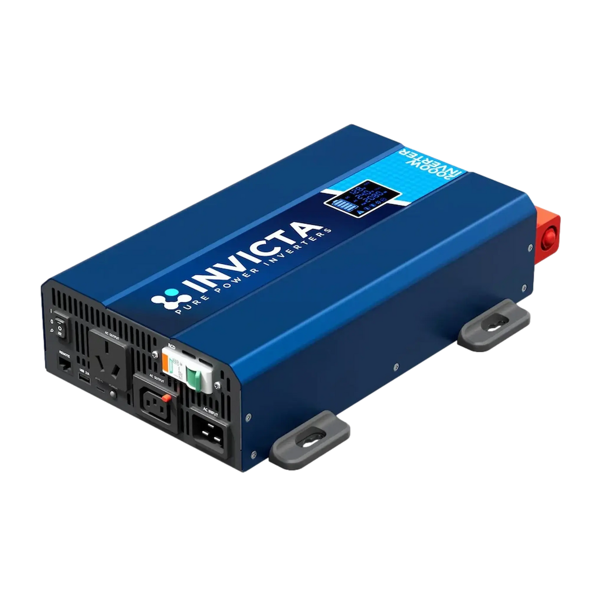 Invicta 2000W 12V Pure Sine Wave Inverter front view with outlet panel.
