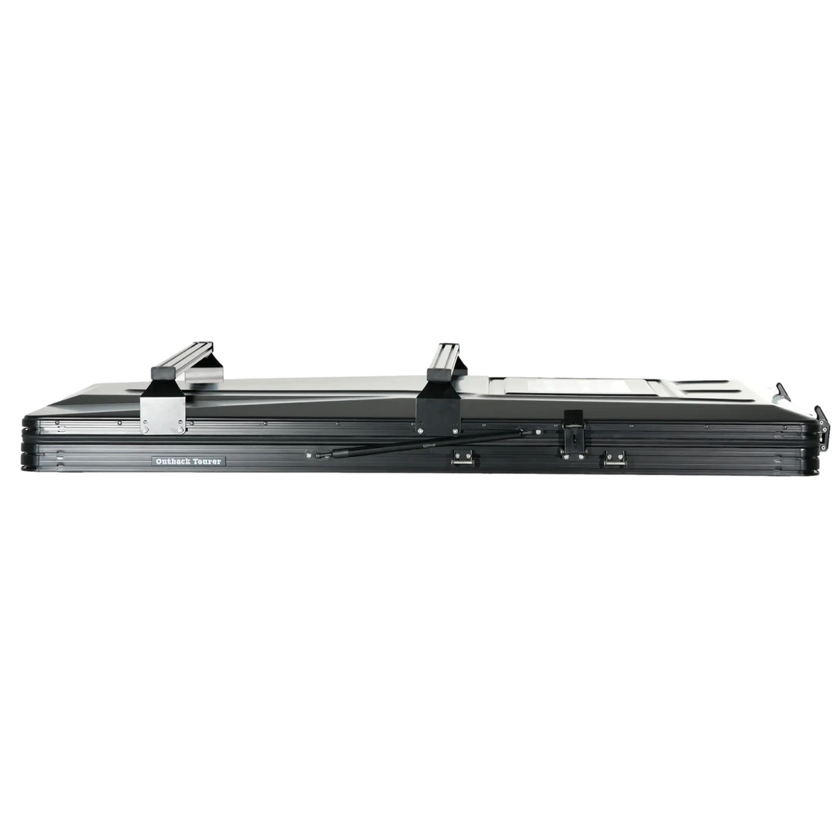 Outback Tourer 1.3 ST Rooftop Tent closed shell side profile with cross bars on top.