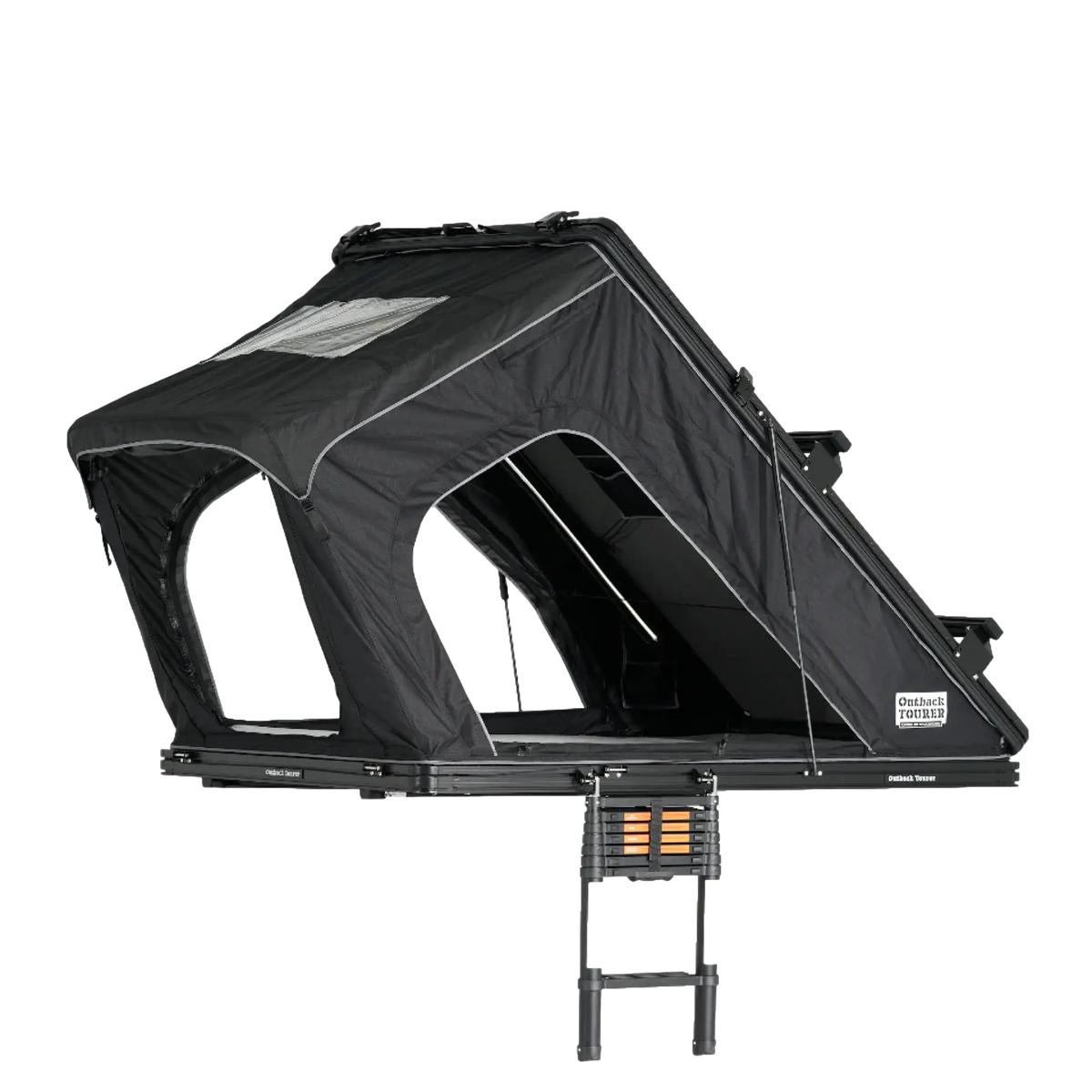 Outback Tourer 1.3 ST Rooftop Tent rear right studio view with ladder and rainfly.