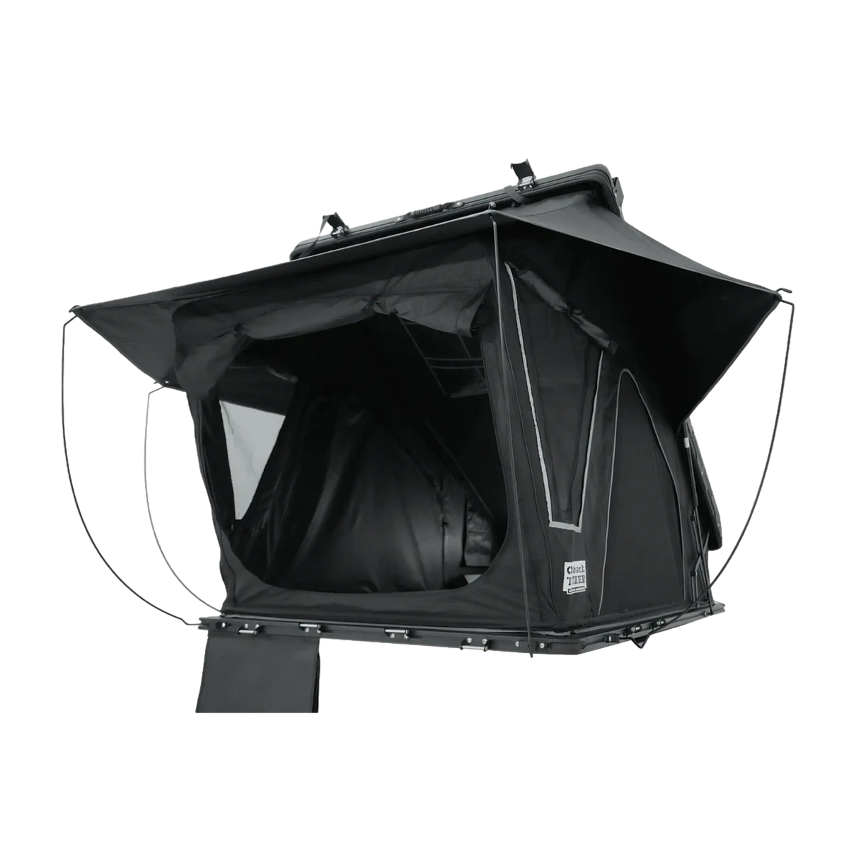 Outback Tourer 1.4 X Rooftop Tent rear right studio view with rainfly extended.
