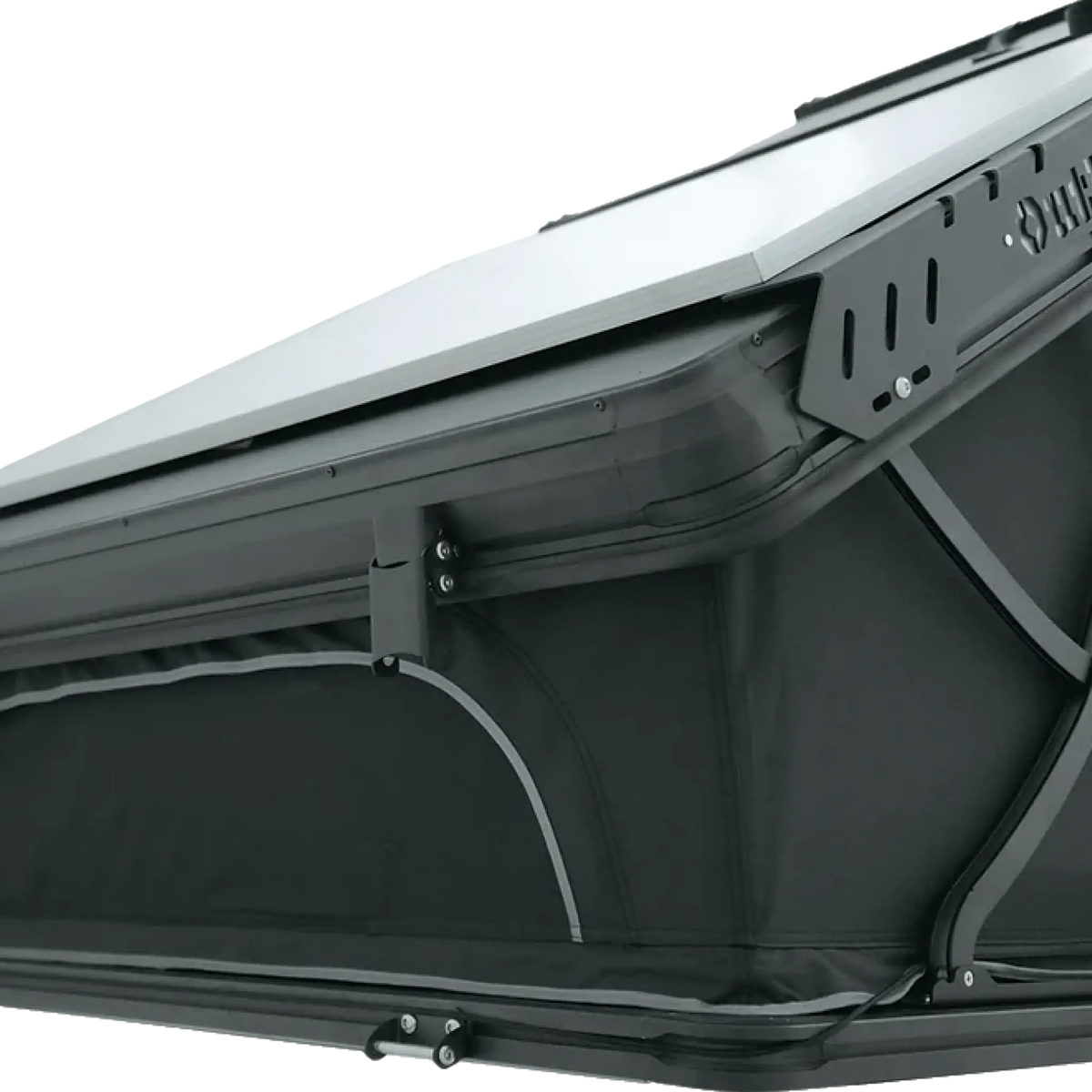 Outback Tourer 1.4 X Rooftop Tent hinge and solar panel side view.
