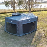 Outback Tourer Drivers Side 270 Full Wall Kit mesh window view with two side panels attached.
