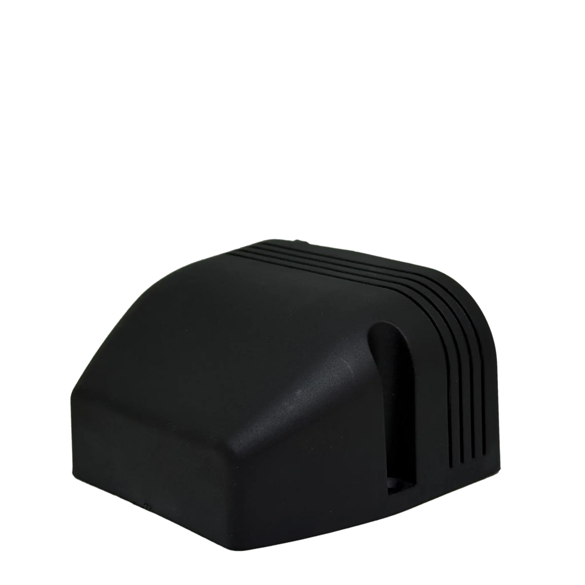 Rekcharge 12V dual surface mount socket and voltmeter rear view of the black housing and mounting slot.
