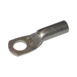 Rekcharge 16mm battery cable lug with an 8mm hole, angled to show its crimp barrel and stamped size.