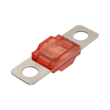 Rekcharge 175A Midi fuse angled view with transparent red housing and two silver mounting tabs.