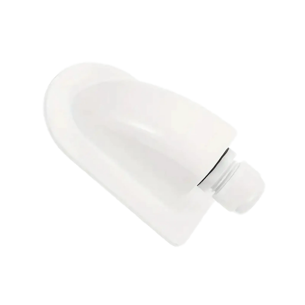 Rekcharge White ABS Single Cable Entry Gland angled front-left view with one cable gland.