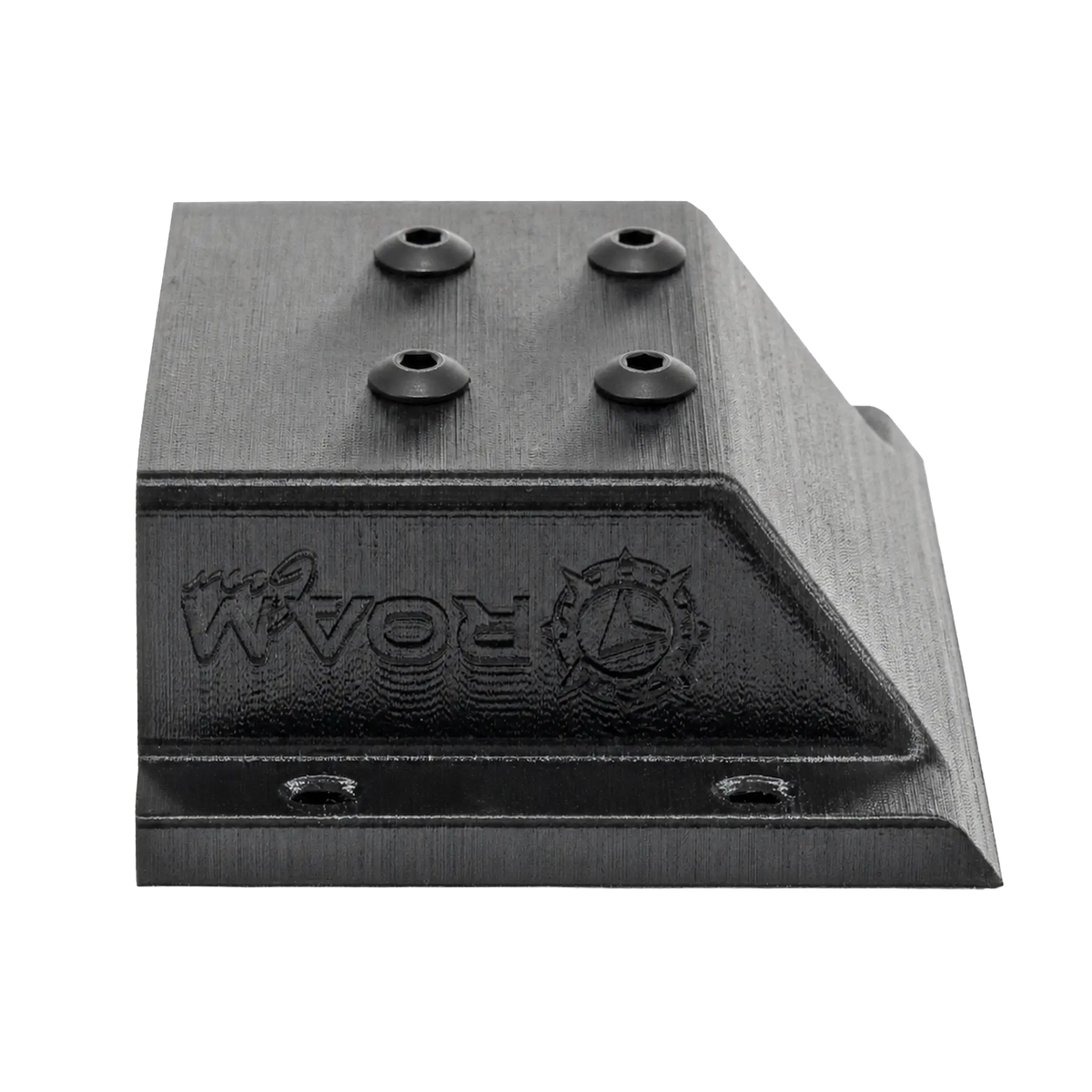 Roam Gear 12V double Anderson surface mount side view with Roam Gear branding and mounting holes.