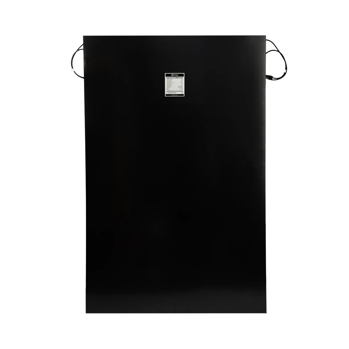 Roam Gear 300W 12V black ETFE flexible solar panel rear view with a specifications label on the black backing.