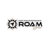 Small white Roam Gear printed sticker with compass logo and Start Your Adventure With Roam Gear text.