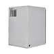 Bushman 130L aluminium fridge box rear angled view with ventilation slots and a circular cable opening.