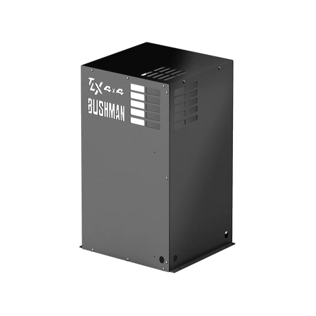 Bushman 130L Black Edition Fridge Box back-left angle view with side vent.