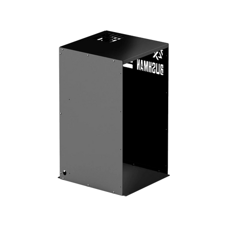 Bushman 130L Black Edition Fridge Box front-left angle view with side vent.