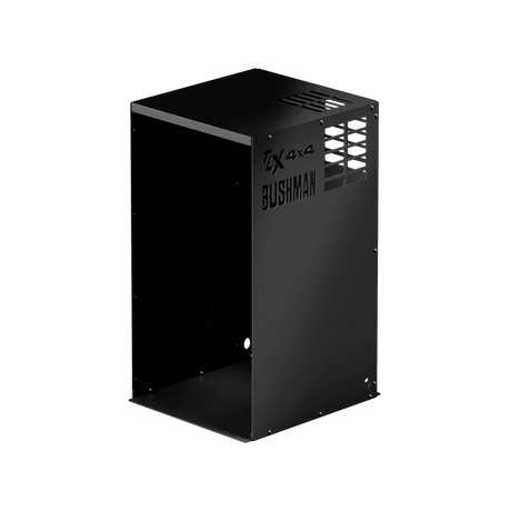 Bushman 130L Black Edition Fridge Box open front view with empty interior.