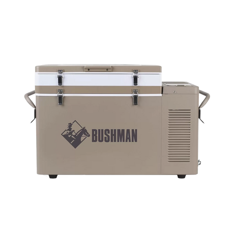 Bushman SC35-52 portable fridge freezer side view with standard extension lid.