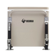 Bushman SC35 35L portable fridge freezer end view with a carrying handle and two black tie down straps.