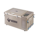 Bushman SC35 35L portable fridge freezer front right view with the lid closed and digital control panel visible.