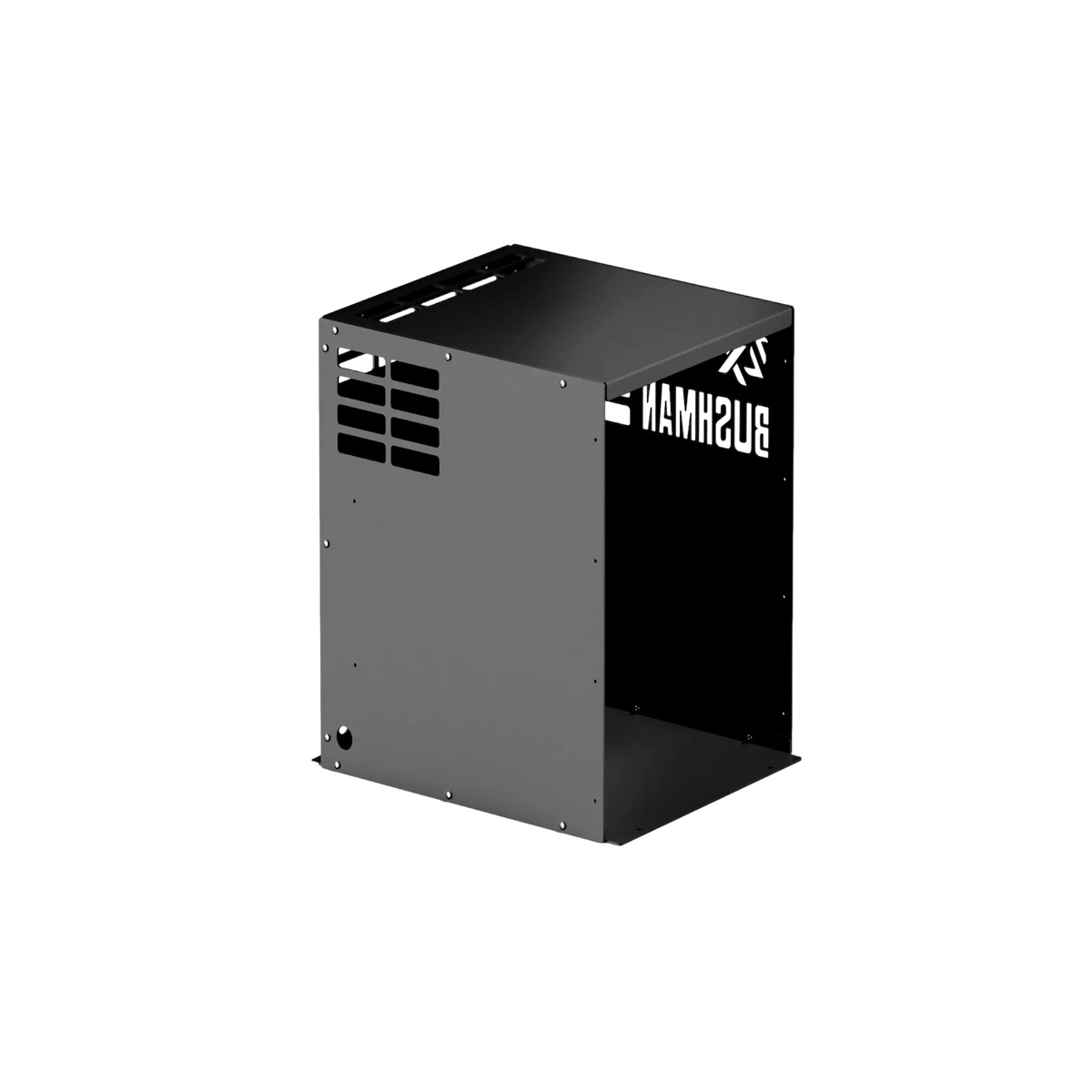 Bushman 65L Black Edition Fridge Box open front-left angle view.