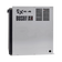 Bushman 85L aluminium fridge box right side view with vent slots and cutout logos beside a black fridge door.