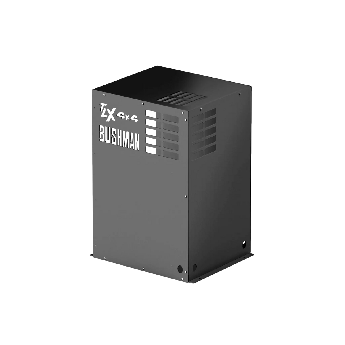 Bushman 85L Black Edition Fridge Box back-left angle view with side vent.