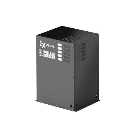 Bushman 85L Black Edition Fridge Box back-left angle view with side vent.