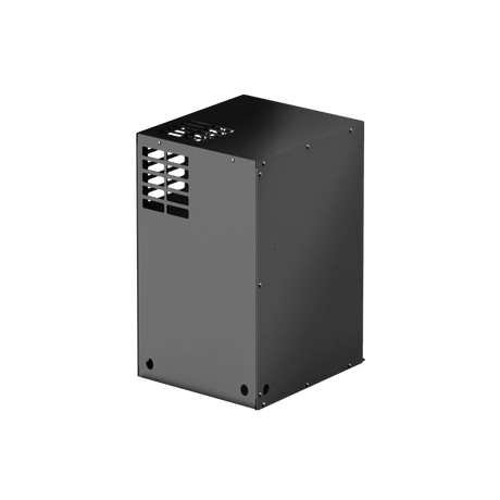 Bushman 85L Black Edition Fridge Box back-right angle view with vented panel.