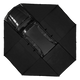 Bushwakka 360 Pro Awning top view on vehicle with black canvas opened around a rooftop tent.