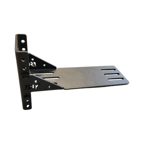 Bushwakka height adjustable awning T-Bracket pair angled view with slotted mounting plates and upright arms.