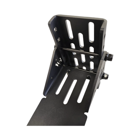 Bushwakka height adjustable awning T-Bracket top close up showing the mounting slots and side bolts.