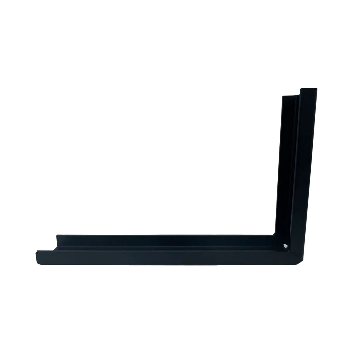 Bushwakka standard awning L bracket side view showing the upright arm and long horizontal base.