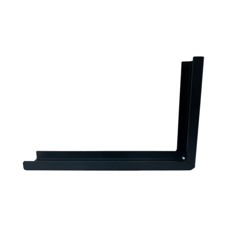 Bushwakka standard awning L bracket side view showing the upright arm and long horizontal base.