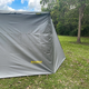 Bushwakka Extreme Darkness awning wall kit rear wall exterior close up showing the plain grey fabric panel.