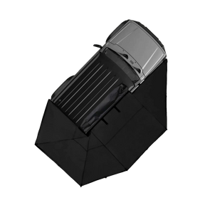 Bushwakka Driver Side 1.8m 270 Pro Awning top view mounted on a vehicle.