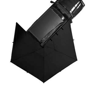 Bushwakka Driver Side 270 Pro Awning top view on vehicle with the awning open.