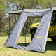 Bushwakka Extreme 270 awning single door wall close view with the doorway rolled open.